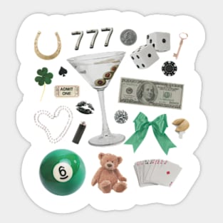 St Patricks Day Y2K Lucky Things Lucky Girl Syndrome Sticker